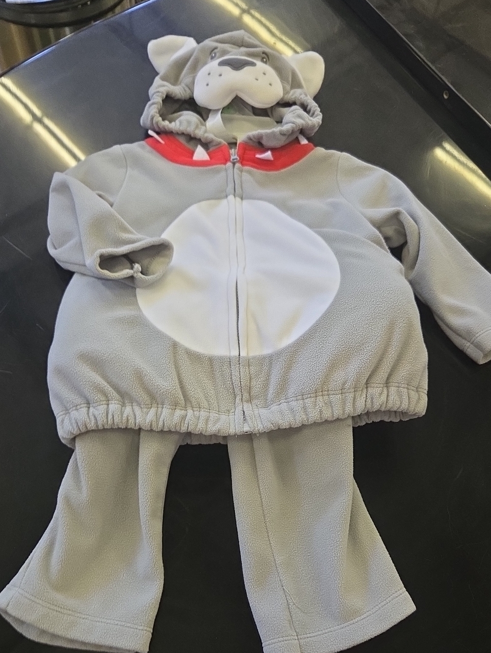 Carter's Gray and White Puppy Fleece Costume with Red Collar